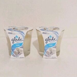 NEW Glade Clean Linen Scented Candles Glass Jar Set of 2 - 3.4 oz Single Wick